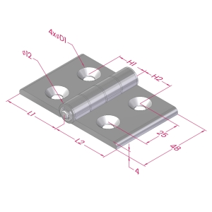Dobradiça em alumínio